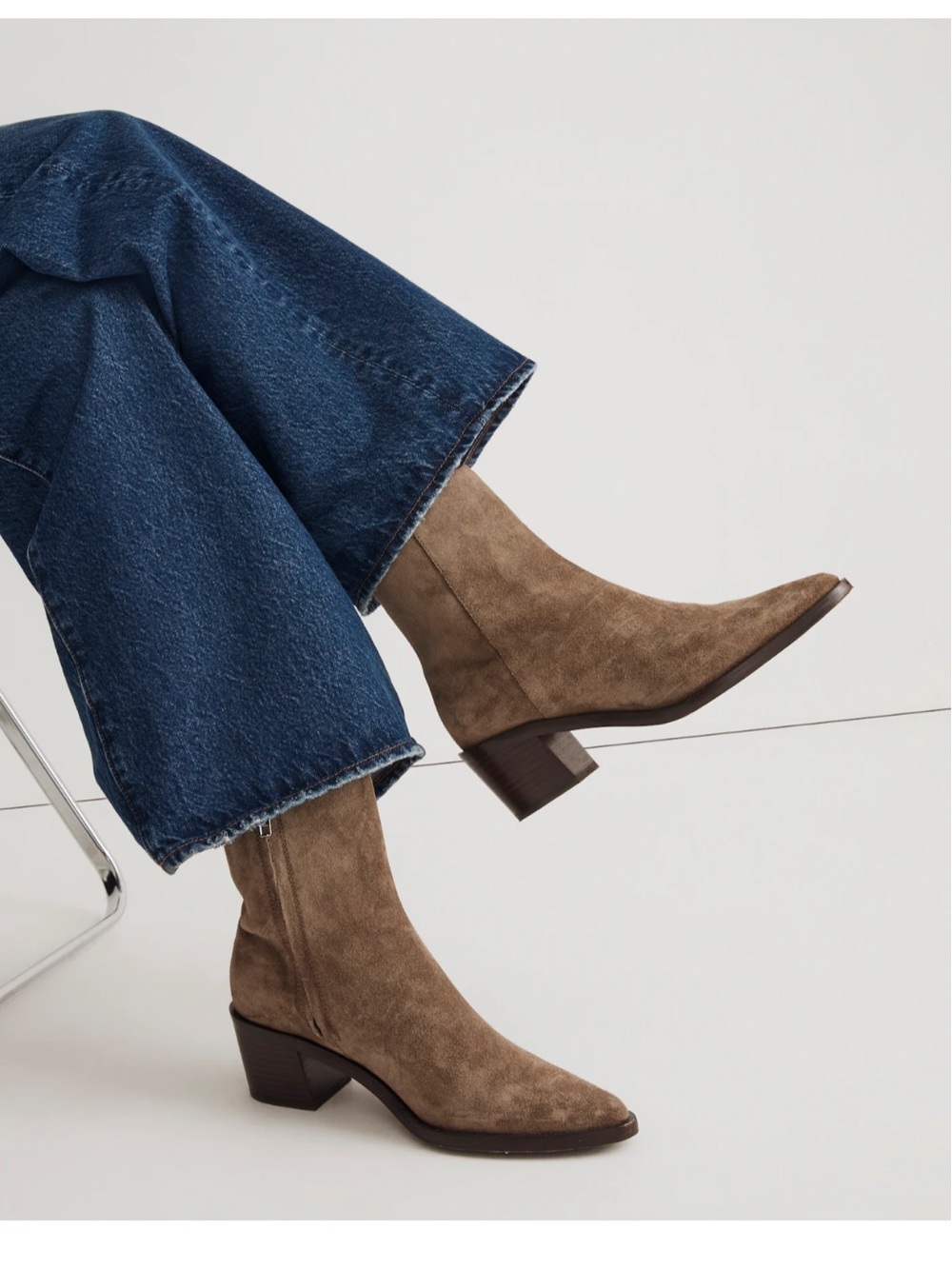 Madewell The Darcy Ankle Boot-Burnt Olive Suede Size 8.5